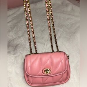 Coach Madison 18 Pink Quilted Chain Crossbody Bag